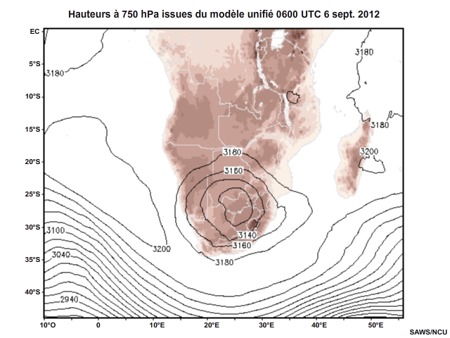 Animation montrant l'analyse des hauteurs  700 hPa, 6 sept. 2012, 0600  1500UTC