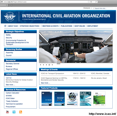 Página web de ICAO/OACI.