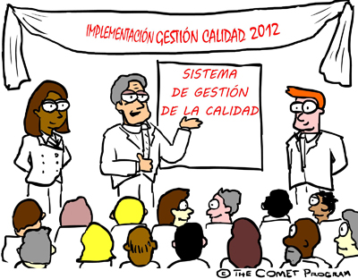 Ilustración del anuncio por parte de la dirección de la implementación del nuevo sistema de gestión de la calidad.