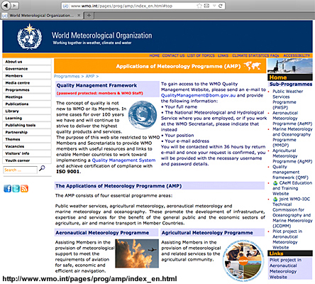 Página web de la WMO/OMM.