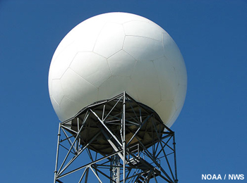 Cúpula del radar doppler.