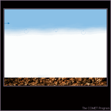 Conceptual animation of fog top evaporating 