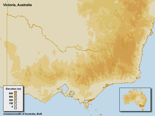 Map of Victoria, Australia