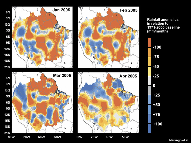Maps of the 2005 Drought in the Amazon Maps of the 2005 Drought in the Amazon