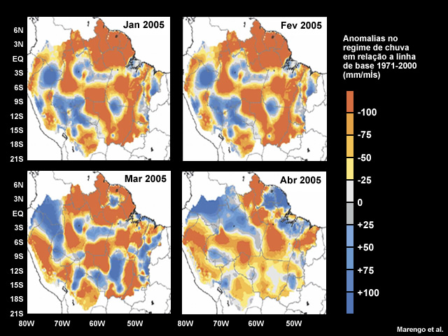 Mapas da seca na Amazônia (2005) Mapas da seca na Amazônia (2005)