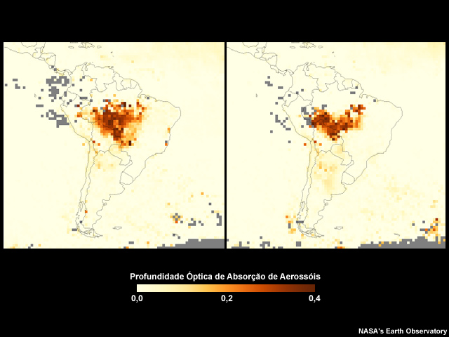 Nuvens de fumaça em setembro de 2005 Nuvens de fumaça em setembro de 2006 Nuvens de fumaça em setembro de 2005 Nuvens de fumaça em setembro de 2006