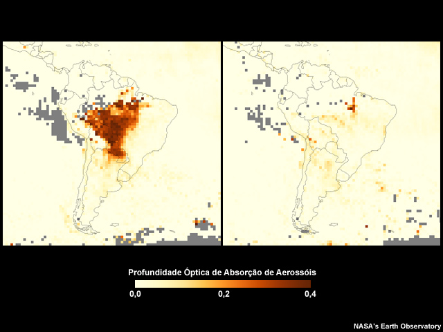 Nuvens de fumaça em setembro de 2007 Nuvens de fumaça em setembro de 2008 Nuvens de fumaça em setembro de 2007 Nuvens de fumaça em setembro de 2008