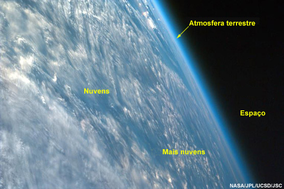 A atmosfera terrestre vista do espaço A atmosfera terrestre vista do espaço