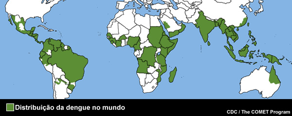 Distribuição da dengue no mundo Distribuição da dengue no mundo