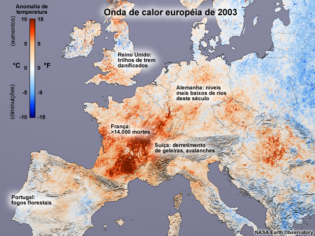 Anomalias de temperatura durante a onda de calor européia de 2003 Anomalias de temperatura durante a onda de calor européia de 2003