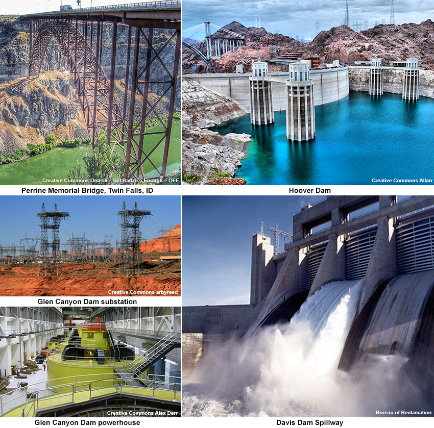 Montage of infrastructure examples.