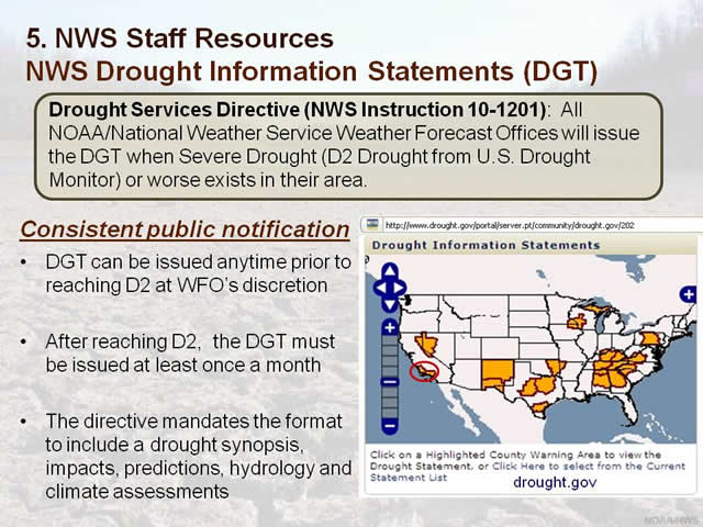 Drought information statements