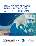 Portada de la Guía de referencia para centros de alerta de tsunamis Tapa de la Guía de referencia para centros de alerta de tsunamis