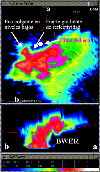 Caractersticas de reflectividad del radar en niveles bajos para superclulas