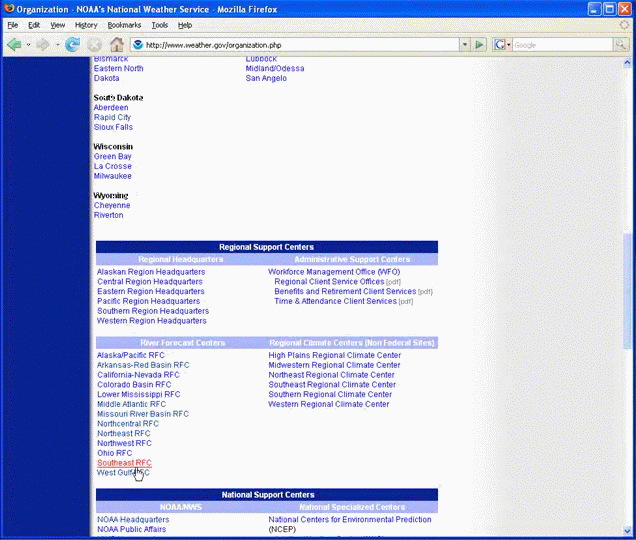 NWS Organization Web Page