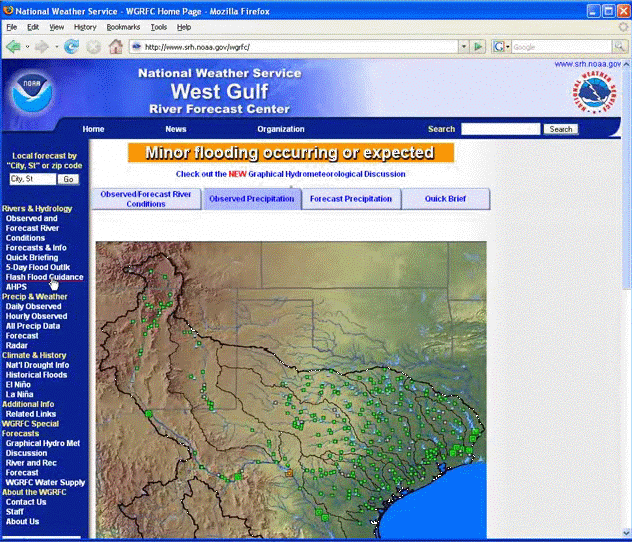 Main Web page for the West Gulf River Center