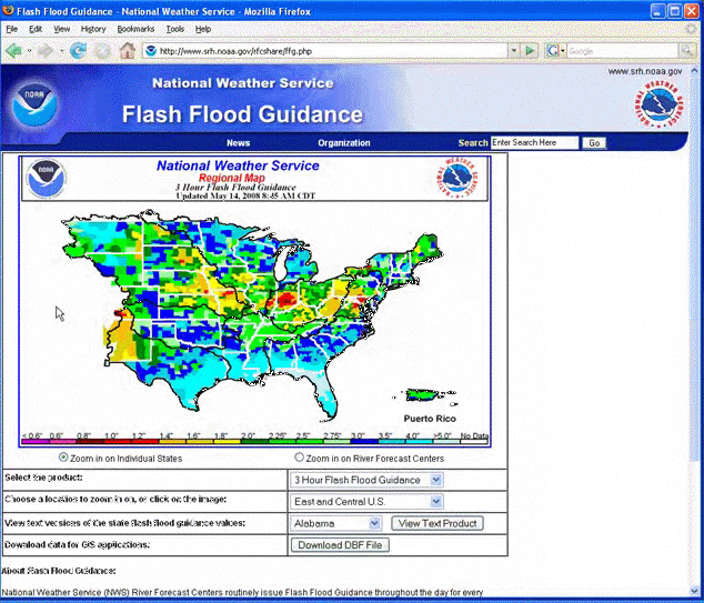 Flash Flood Guidance Product for Eastern US