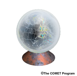 Crystal ball with weather data