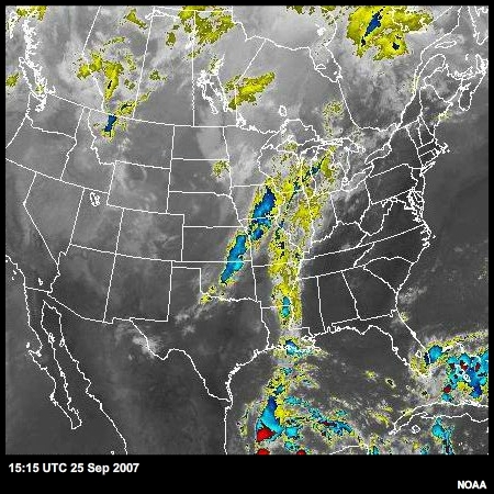 Infrared satellite loop, 9/25/07