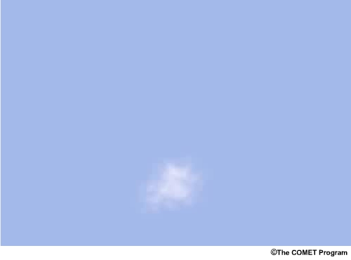 Condensation of water vapor into droplets