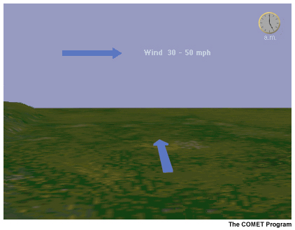 This image depicts winds associated with a low-level jet.
