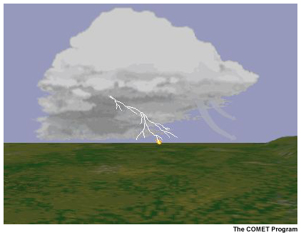 This image shows lightning starting a fire.