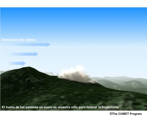 Transporte de pavesas por el viento