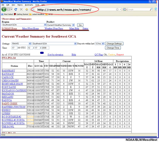 Pantallazo del sitio web de RAWS