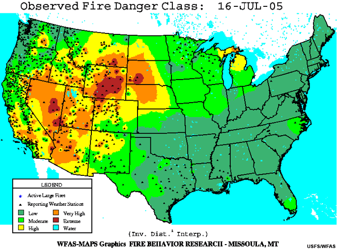 Fire danger class chart.