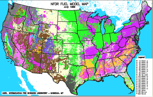 WFAS observed 100-hr fuel moisture chart