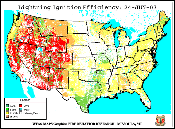 WFAS Lightning Ignition Efficiency chart