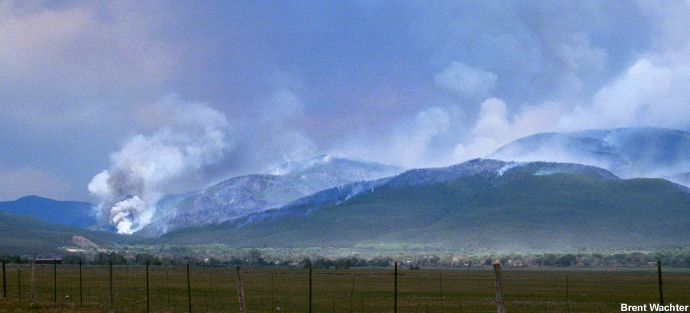 Smoke, dust, and ash at the Encebado, NM Fire, July 2003.
