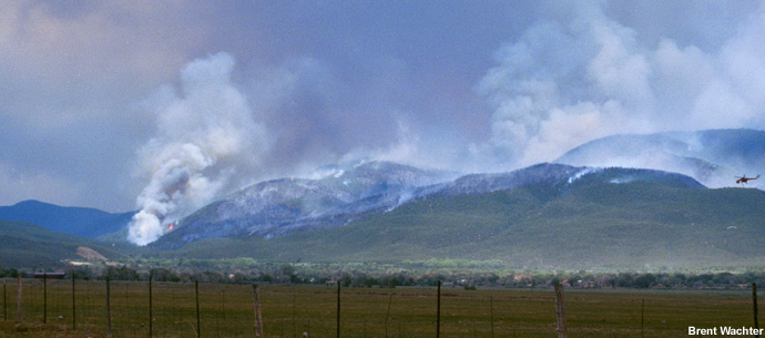 Active burning at the Encebado, NM Fire, July 2003.