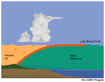 Conceptual model of a sea breeze front.