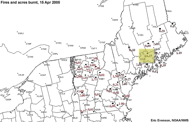 Fire activity map.