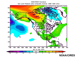 Alaska sea level pressure anomaly