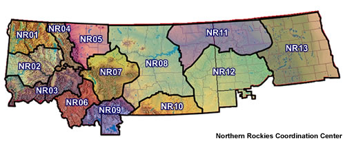 Northern Rockies Predictive Services Areas map
