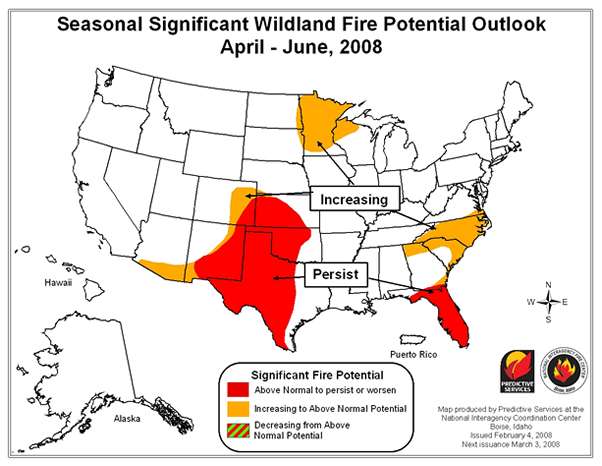 seasonal fire potential outlook issued March 2008