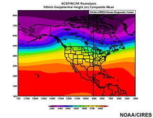 500 mb geopotential height composite mean
