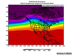map of 500-mb geopotential height