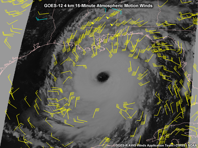 GOES-12 4 km 15-minute atmospheric motion winds