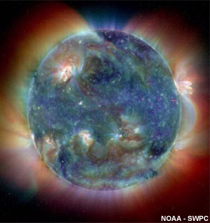 Simulación de las imágenes del Sol que obtendrá el generador de imágenes solares ultravioletas (Solar UltraViolet Imager, SUVI) del GOES-R.