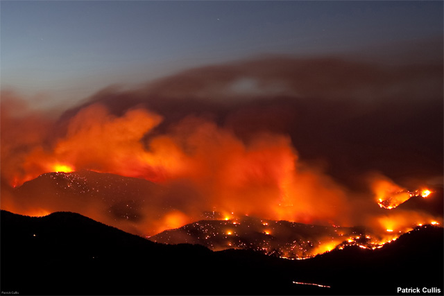 Foto del incendio de Fourmile, en las estribaciones de la Cordillera Frontal, cerca de Boulder, Colorado (EE.UU.), el 6 de septiembre de 2010