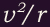 v squared over r