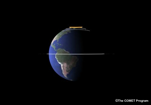 Visualization of magnetic convection for a southward solar wind magnetic field line.