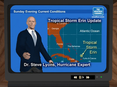 TV screen showing Steve Lyons