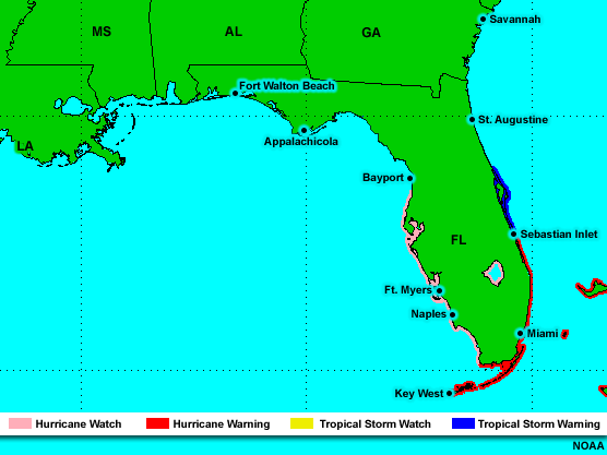 Watches and warning map