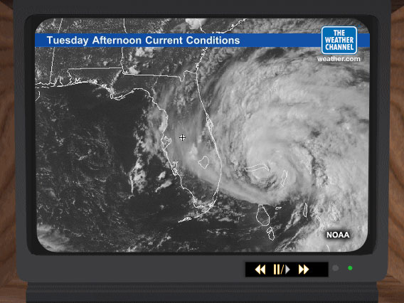 Satellite image of Hurricane Erin.