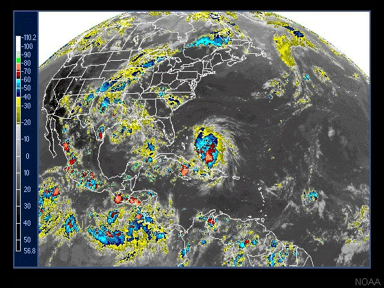 Imágen infrarroja de satélite.