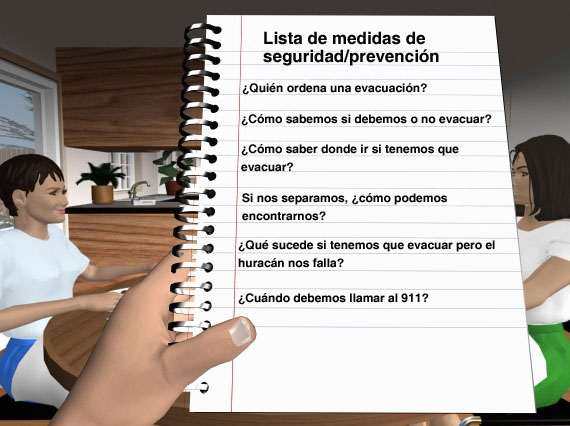 Lista de medidas de seguridad/prevención.